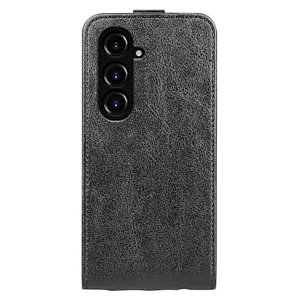 Kompatibel med R64 Tekstur Vertikal Flip Læder Telefon Cover - Perfekt Black