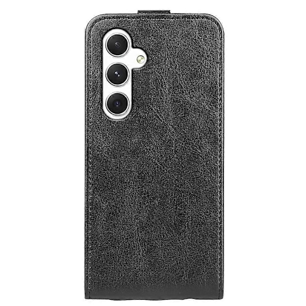 Kompatibel med R64 Textur Vertikal Flip Läder Telefonfodral-Perfet Black For Samsung Galaxy S24 5G