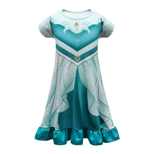 Piger Jasmine Princess Dress Fest Cosplay Kostumekjole - Perfet 5-6 Years