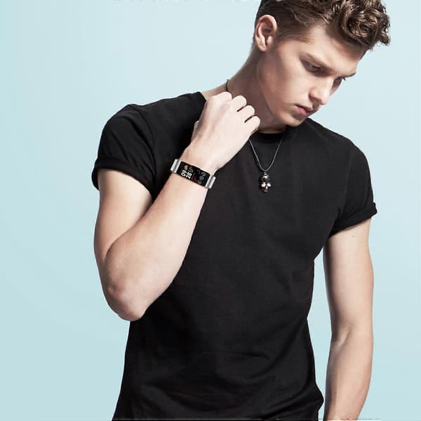 Typ B Kompatibel med Fitbit Inspire 2 Nylonflätat Klockarmband Justerbart Ersättningsarmband - Perfekt Style E
