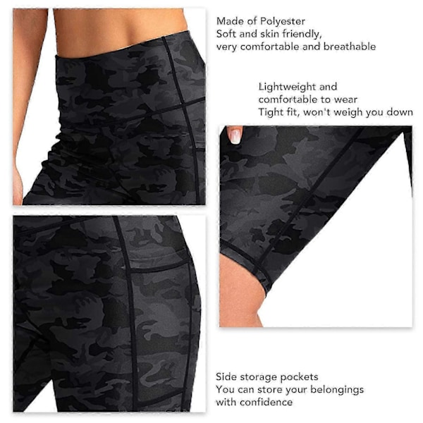 Dykkarshorts för kvinnor, minskad skavning, lättviktiga, mjuka, hudvänliga, våtdräktshorts för surfing - Perfekt Black Camouflage L