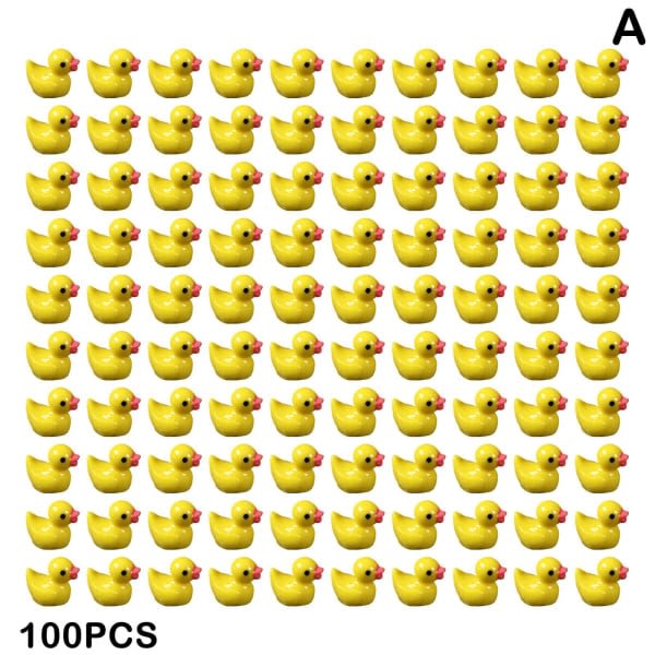 100/200 stk Mini Rubber Ducks Miniature Resin Ducks Gul Tiny D-Perfet 100pcs yellow 100pcs