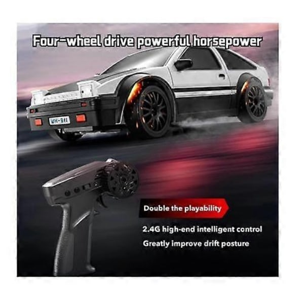 Slidey Boys Vapor Slide Drift RC-bil, 2.4G Hög Hastighet Driftbil, med Svanspray - Perfekt ae86