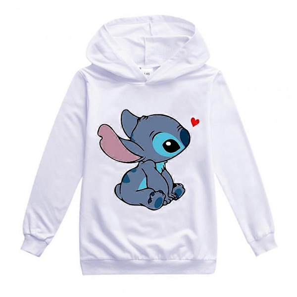 Barnens Pojkar Flickor Disney Stitch Jul Hoodie Toppar Tröjor - Perfekt white 5-6year(120cm)