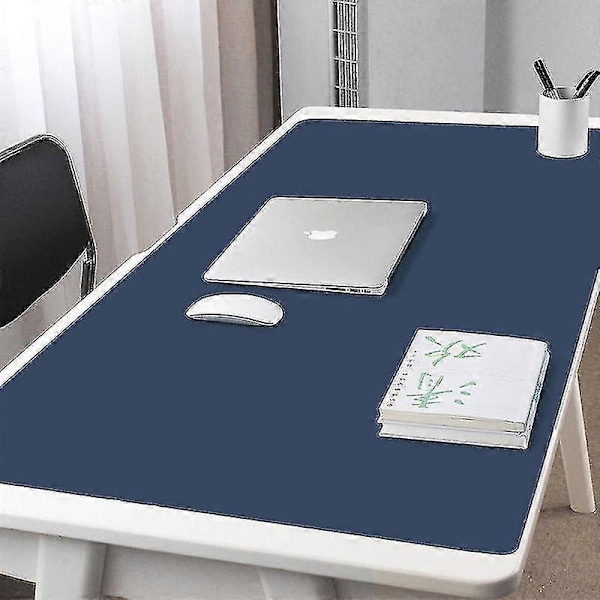 120x60cm Vandtæt PU Læder Skrivebordsmåtte Multi-størrelse Musemåtte Computer Musemåtte Tastatur Borddækning - Perfekt Dark Blue