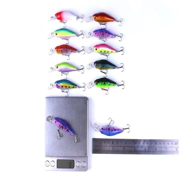 48st kit med fiskedrag wobbler, Minnow mixed, Spinners- Perfet multicolor