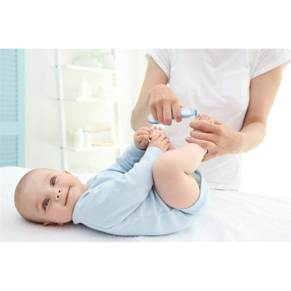 Baby kynsileikkuri, sähköinen kynsileikkurisarja toddler taaperon varpaille ja kynsille - Hoitolakka ja trimmaus - Perfet BLUE