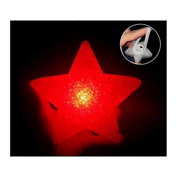 PVC Nattelys Stjerneformet Lys Barnegave til Ferie og Bursdag - Perfekt Red light-plus wrist strap 15CM