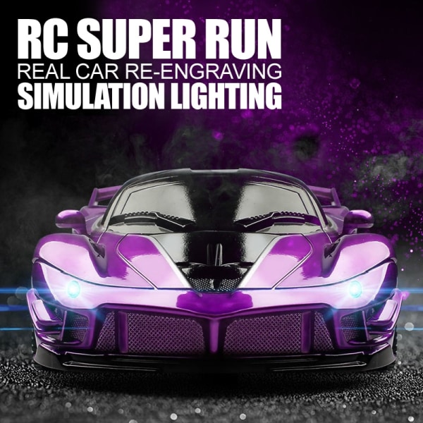 1:18 RC LED-lys 2,4G radiofjernbetjening Sportsvogne Racing højhastighedskøretøjer Driftslegetøj - Perfet Burgundy