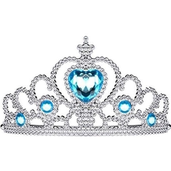 Elsa prinsessekjole + tiara/fletning/handsker - Perfet 140 cl