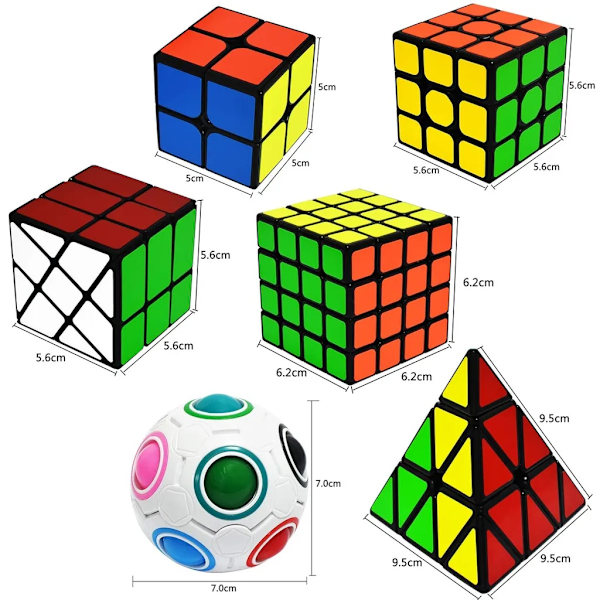 6 Rubiks kuber - 6 stilar - Perfet