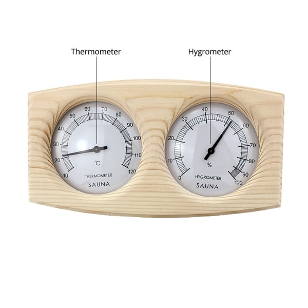 Badstuetermometer 2 i 1 termohygrometer i tre - Perfet