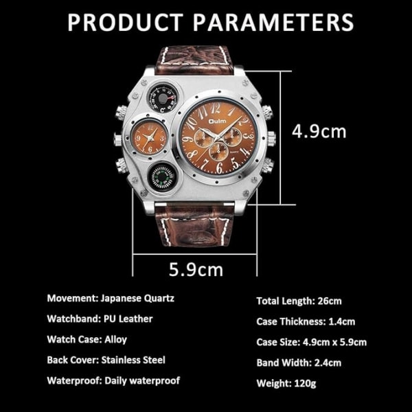 Cool Round Watch Display Termometer Dual Time Dial - Perfet