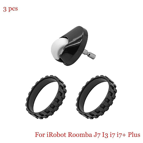 Etupyörän renkaat IRobot Roomba I7 E5 E6 500 600 700 800 900 -sarjaan, liukuesteiset iRobot Roomba -puhdistustarvikkeet, mattoharjat - täydelliset 3pcs