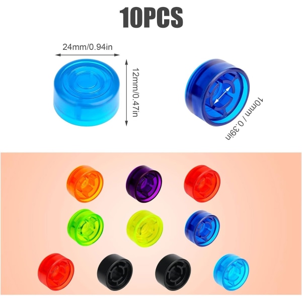 10-Pack gitareffekter Pedal toppdeksler, gitarbeskyttelseshetter (8 farger) - Perfet