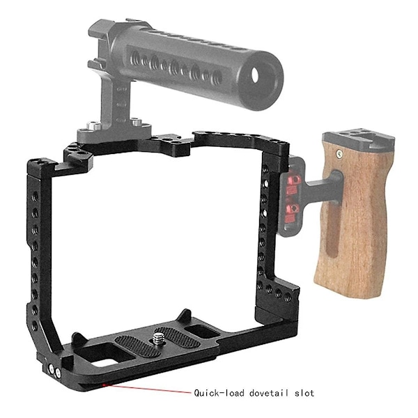 Full Cage för 90D/80D/70D Kamera med Dubbla Kalla Skor Fästen 1/4 tum Skruvhål Standard Kameraskyddande Ram-Perfekt
