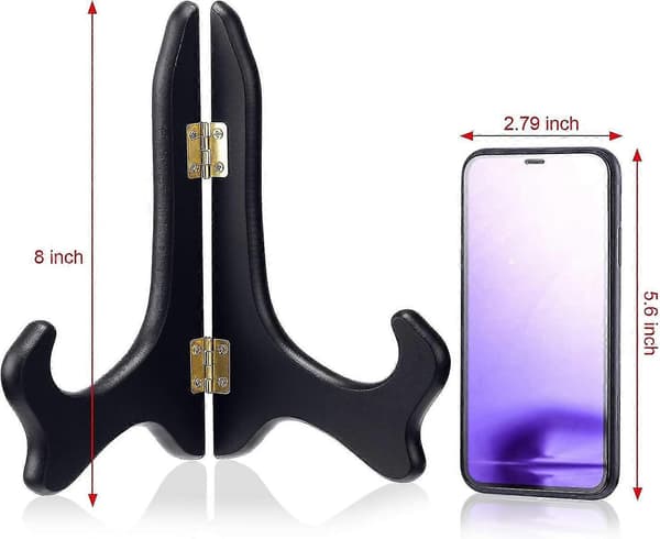 2-pack Svarta Träställ Display Ställ Tallrikshållare Stafflier (20 cm)(4-d-1)-Perfet