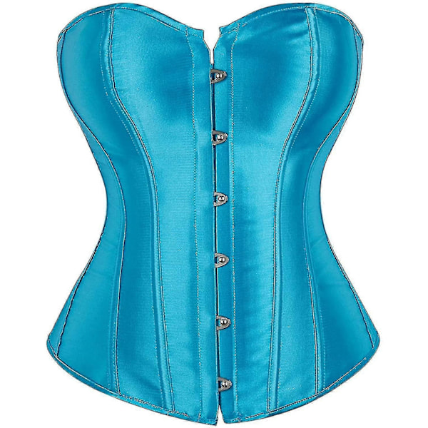 Kvinners Bustier Korsett Topp Sexy Lingerisett Svart Satin Midje Cincher-Perfet Sea blue 3x-large