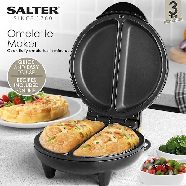 EK2716 Dobbelt Omeletmaskine  Dobbelt ægkoger med non-stick plader, dyb fyld elektrisk multikoger, 2-3 minutters forvarmning Bedre valg fra JJGI-Perfet