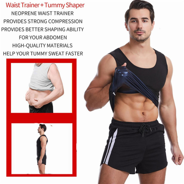 Mænd Slankende Body Shaper Gynecomastia T-shirt Compression Posture Correction Vest 2023 Ny - Perfet Black L-XL