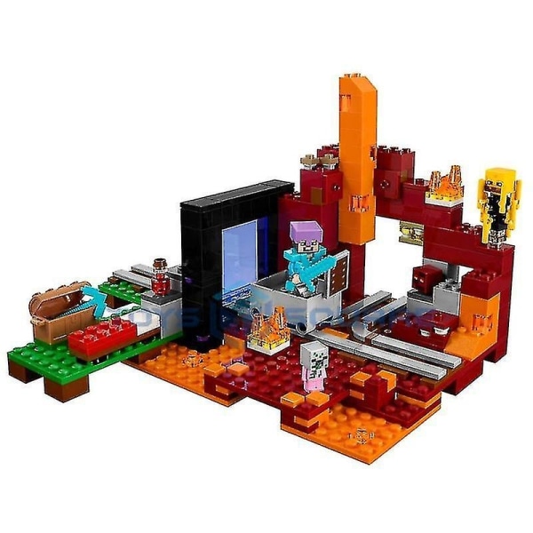 The Nether Portal Model Building Blocks With My World Actionfigurer Set Leksaker För Barn Barn Pojkar Flickor- Perfet