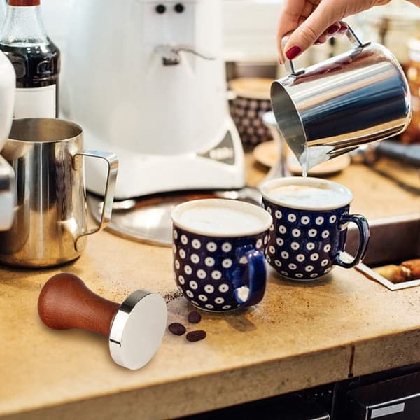 Kaffekvern med solid trehåndtak, kaffestempel (51 mm) - Perfekt