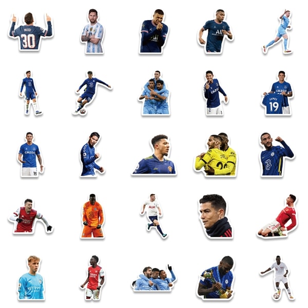 50 stk World Cup Graffiti Stickers Football Star Decal- Perfet