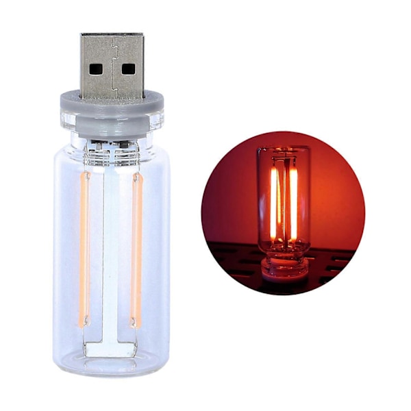 Mini USB LED-lampa 7 Färger RGB Bil USB LED Interiör Atmosfär Lampa Smart Laptop Tangentbord Ambient Nattlampa för Hemmakontor Dekoration - Perfet Red
