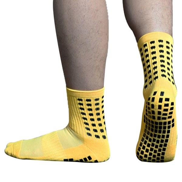 Anti Slip Fodbold Sokker Mænd Damer Udendørs Sports Grip Fodbold - Perfet Yellow