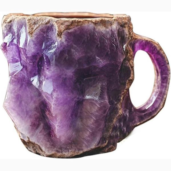 Mineralkrystal Kaffeekrus, Flerfarvet Mineralkrystal Kaffeekrus - Perfekt purple