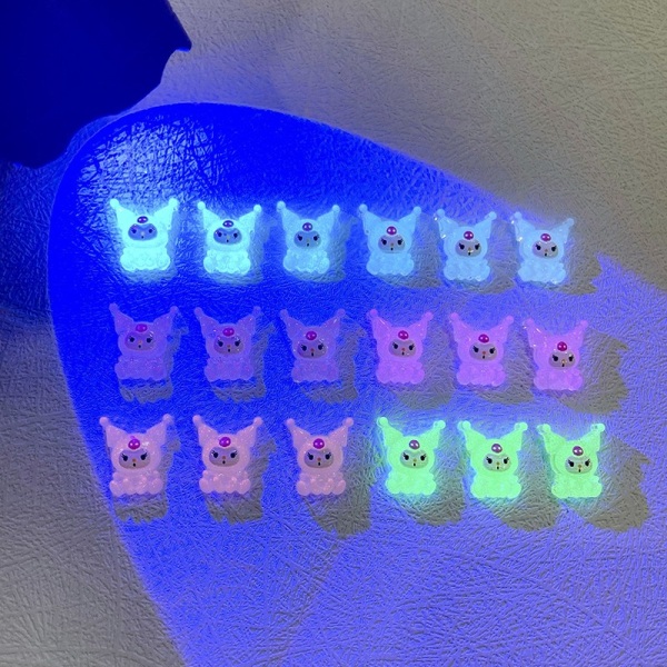 10 kpl 3D Luminous Cartoon Animals Nail Art Charms Kawaii Access - Perfet A2