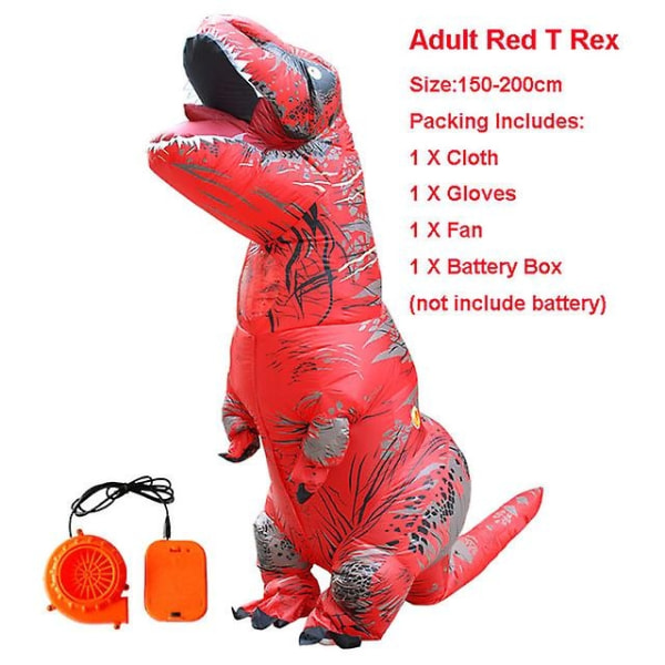 uppblåsbar dinosauriekostym Carnival Halloween - Perfet red
