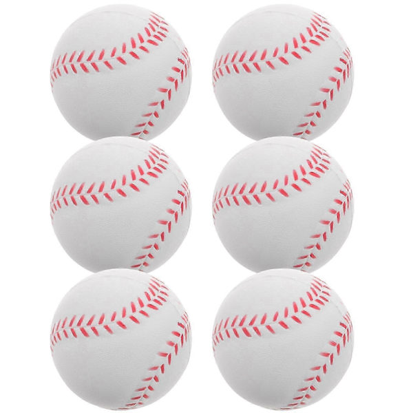 6 stk. Fargede Øvelsesballer Trenings Softballs PU Treningsbaseball for Utendørs-Perfekt