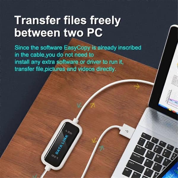 USB PC - PC Online Share Sync Link Net Direct Data File Transfer Bridge LED -kaapeli Helppo kopiointi kahden välillä - Perfet