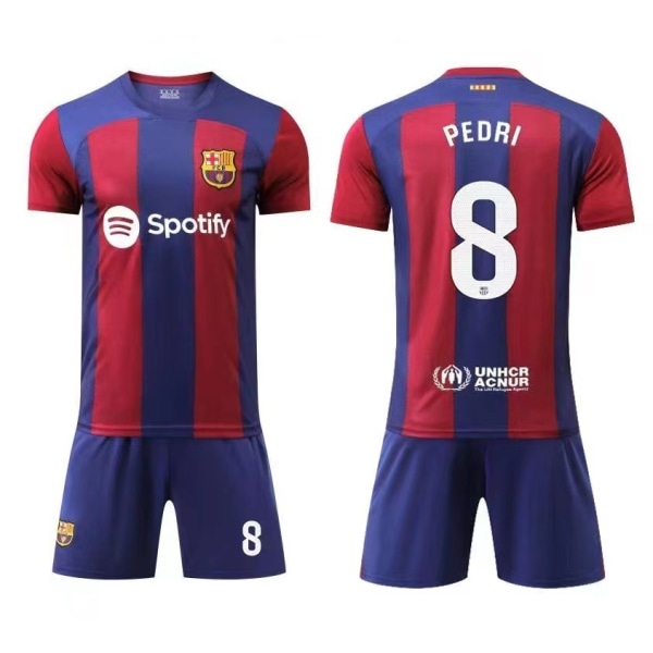 23/24 Ny sæson Hjemme FC Barcelona GAVI no. 30 børneskjorte PEDRI 8 PEDRI 8- Perfet PEDRI 8 28