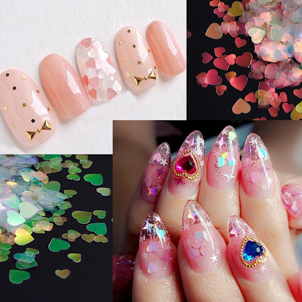 Nail Art Chip Glitter Butterfly Star Circle Heart Chip 1591 AB10 - Perfet 1591 AB01