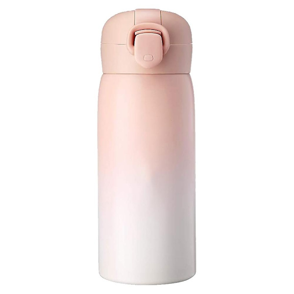 Rustfritt stål isolert vannflaske Enhånds åpne vakuumkopper Bærbart reisekrus - Perfet pink