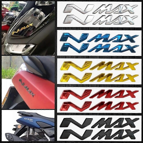 Tankmerke Motorsykkelklistremerke for Yamaha NMAX N MAX N-MAX Aerox 125 Precio 150 155 160 250 400 2023 Motorsykkel 3D Dekal Logo Klistremerke - Perfekt 3D Black