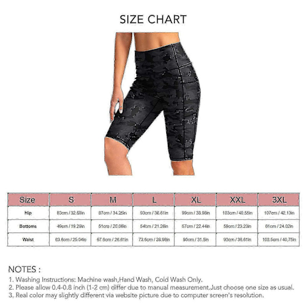 Dykkarshorts för kvinnor, minskad skavning, lättviktiga, mjuka, hudvänliga, våtdräktshorts för surfing - Perfekt Black Camouflage S