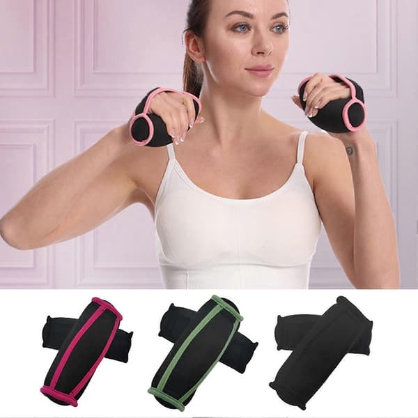 2 st Handvikter med Rem Återanvändbar Fysioterapi Löpning Jogging Träning Sandpåse Hantel Handvikter Set-Perfet Black