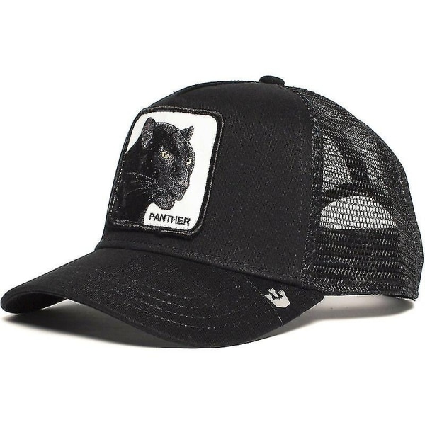 Farm Animal Trucker Baseball Cap Hatt Mesh Style Män Kvinnor Hip Hop Bros Justerbar Baseball Hat - Perfet Panther Black