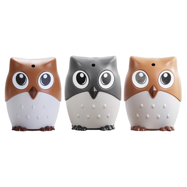 Cartoon Owl Tandpetare Hållare Desktop Automatisk tandpetare Dispens - Perfet Gray