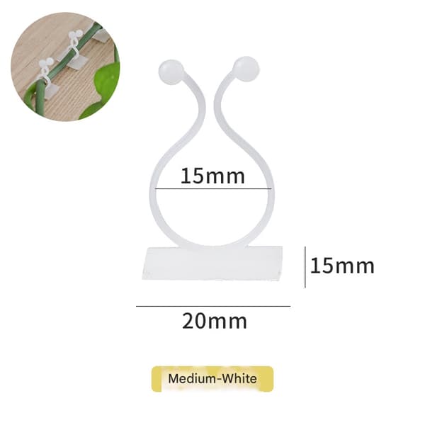 50-pack självhäftande växtklämmor för klätterväggar (vit, medelstorlek) White Medium