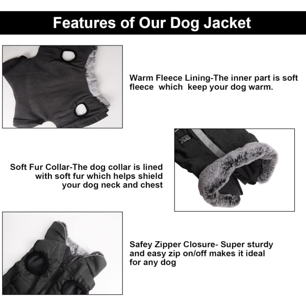 Koiran takit Vedenpitävä, heijastava lämmin koiran talvitakki