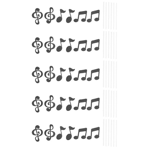 30 stk. Musiknoder Cupcake Topper Papir Kage Indsatser Kort Bryllupskage Topper Dekoration - Perfekt