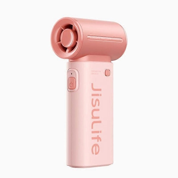 JisuLife Høyhastighets Håndholdt Liten Vifte Mini Bærbar USB Oppladbar Skrivebordskjølevifte - Perfekt Pink 5000mAh