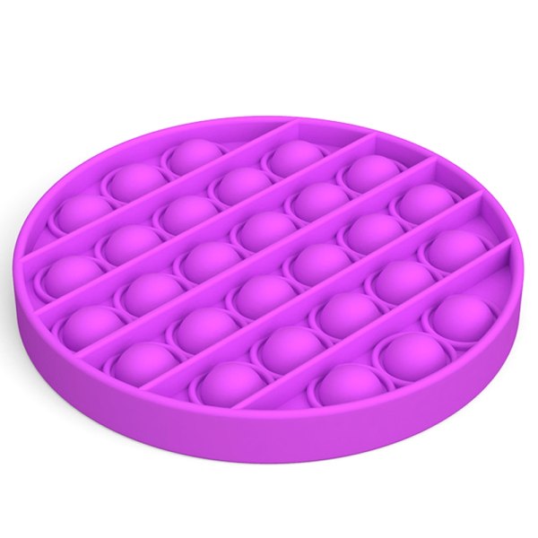 Pop it Fidget Toy Push Bubble Sensorisk leksak Stressboll Barnspel - Perfet Purple - Round