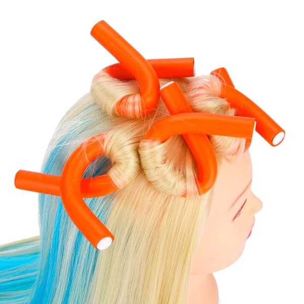 10x böjbara hårspolar - 3 cm - - Perfet orange