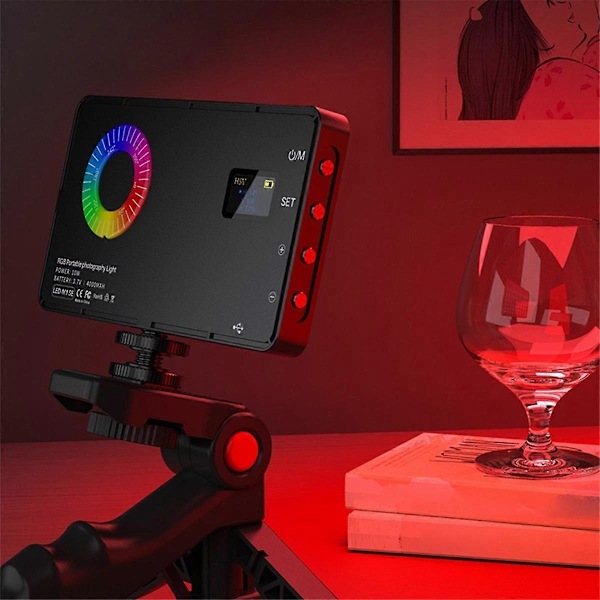 RGB LED Video Valo 4000Mah Akku Ladattava Videovalo Valokuvaukseen Video Live Fill-Perfet