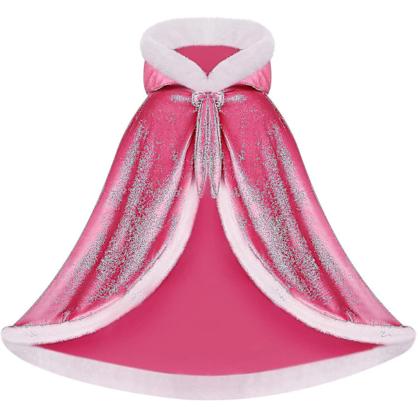 Vendbar Kappe til Voksne og Børn, Påske Halloween Julekappe Udklædning Vampyr Heks Troldmand Rollespil Kappe - Perfekt Pink 140cm